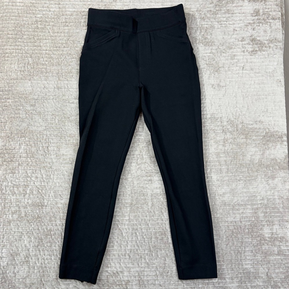 Spanx The Perfect Pant Slim Skinny Black Ponte Trousers High Rise Small Petite